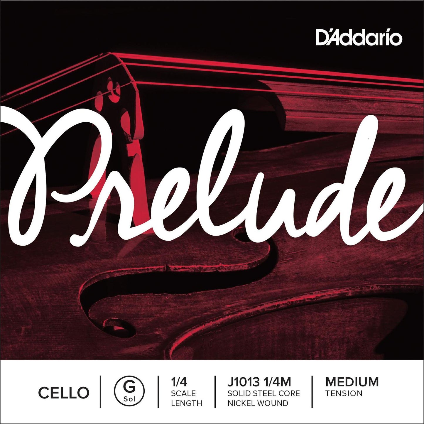 D'Addario Prelude Cello Single G String, 1/4 Scale, Medium Tension