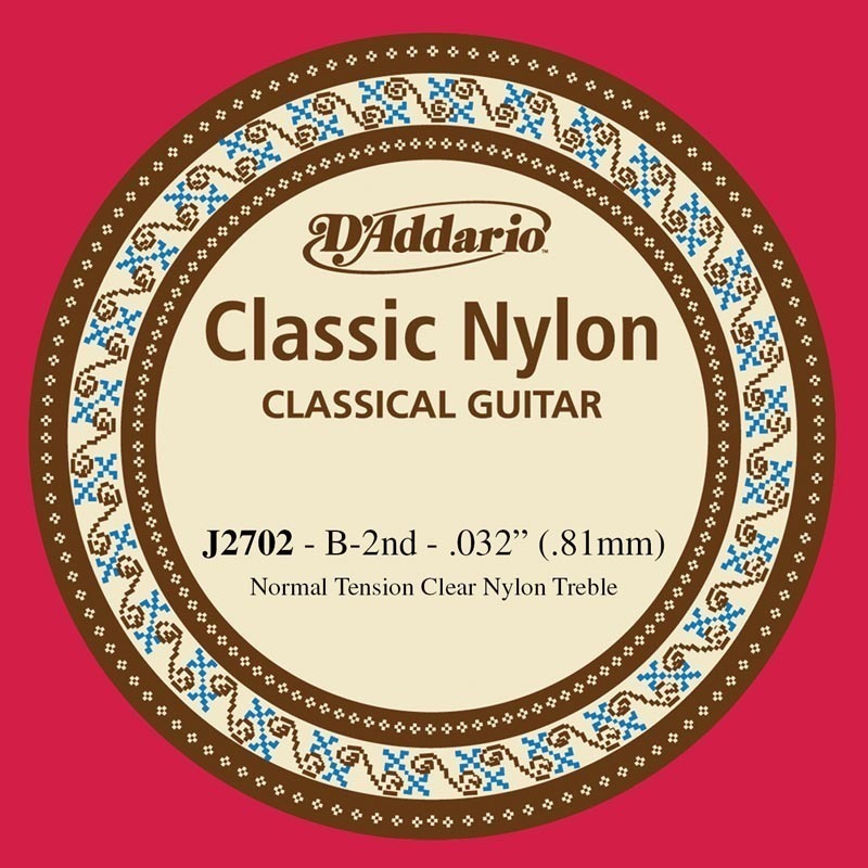 D'Addario J2702 Student Nylon Classical Guitar Single String, Normal Tension, Second String