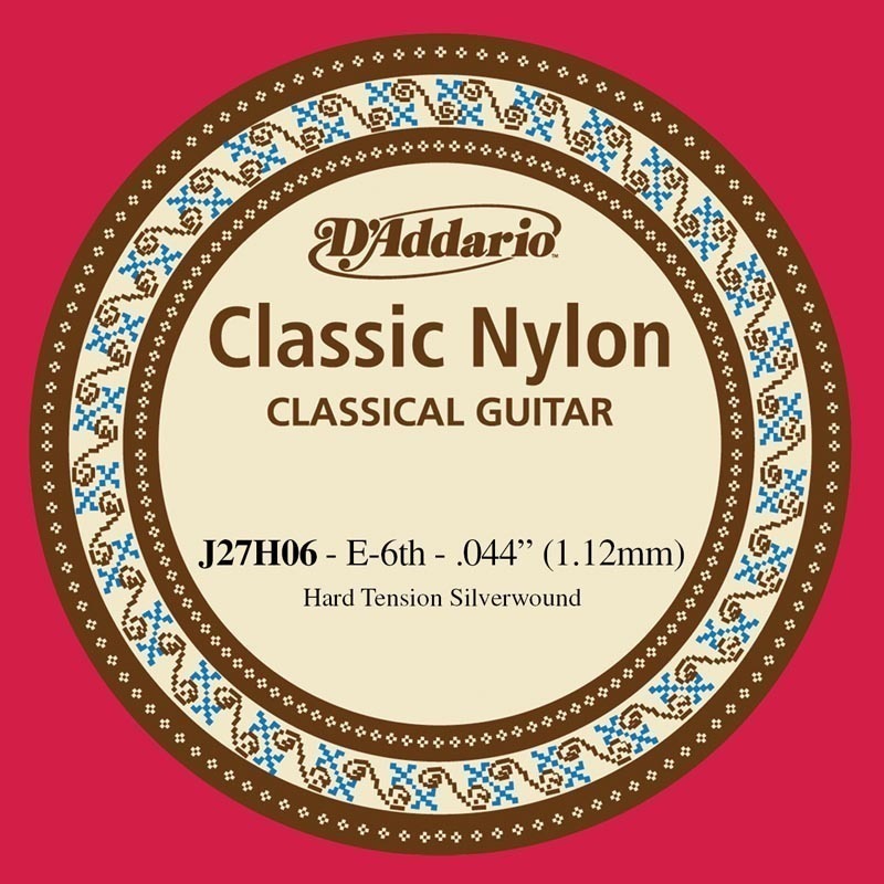 D'Addario J27H06 Student Nylon Classical Guitar Single String, Hard Tension, Sixth String