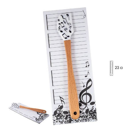White/Black Staves Notepad with Spatula Notes/Clefs