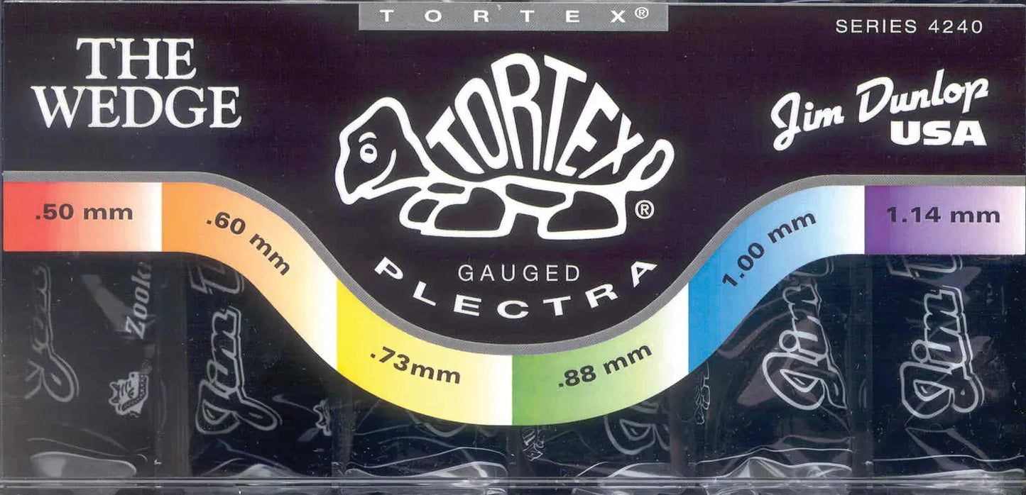 Jim Dunlop Tortex Wedge Pick Display Tray Q/P216 - 216-Pack Mixed Gauges
