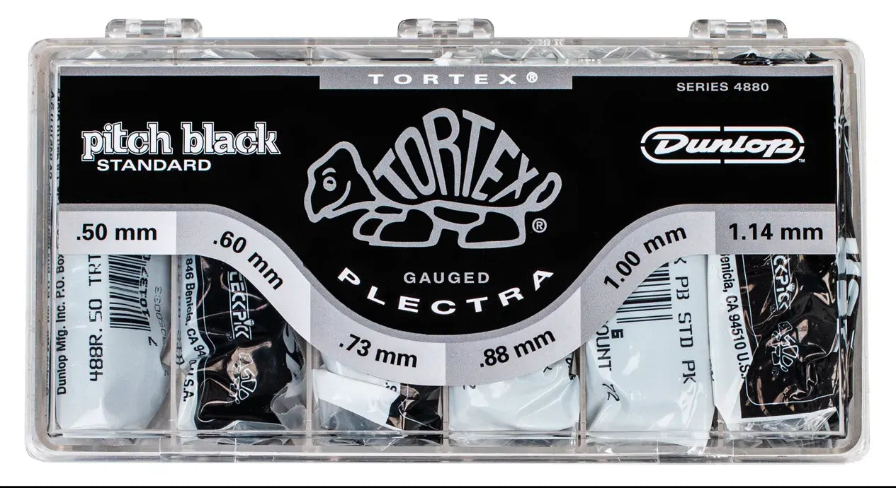 Jim Dunlop Tortex Pitch Black Guitar Picks - PICK DISPLAY BLACK GOLD Q/P432
