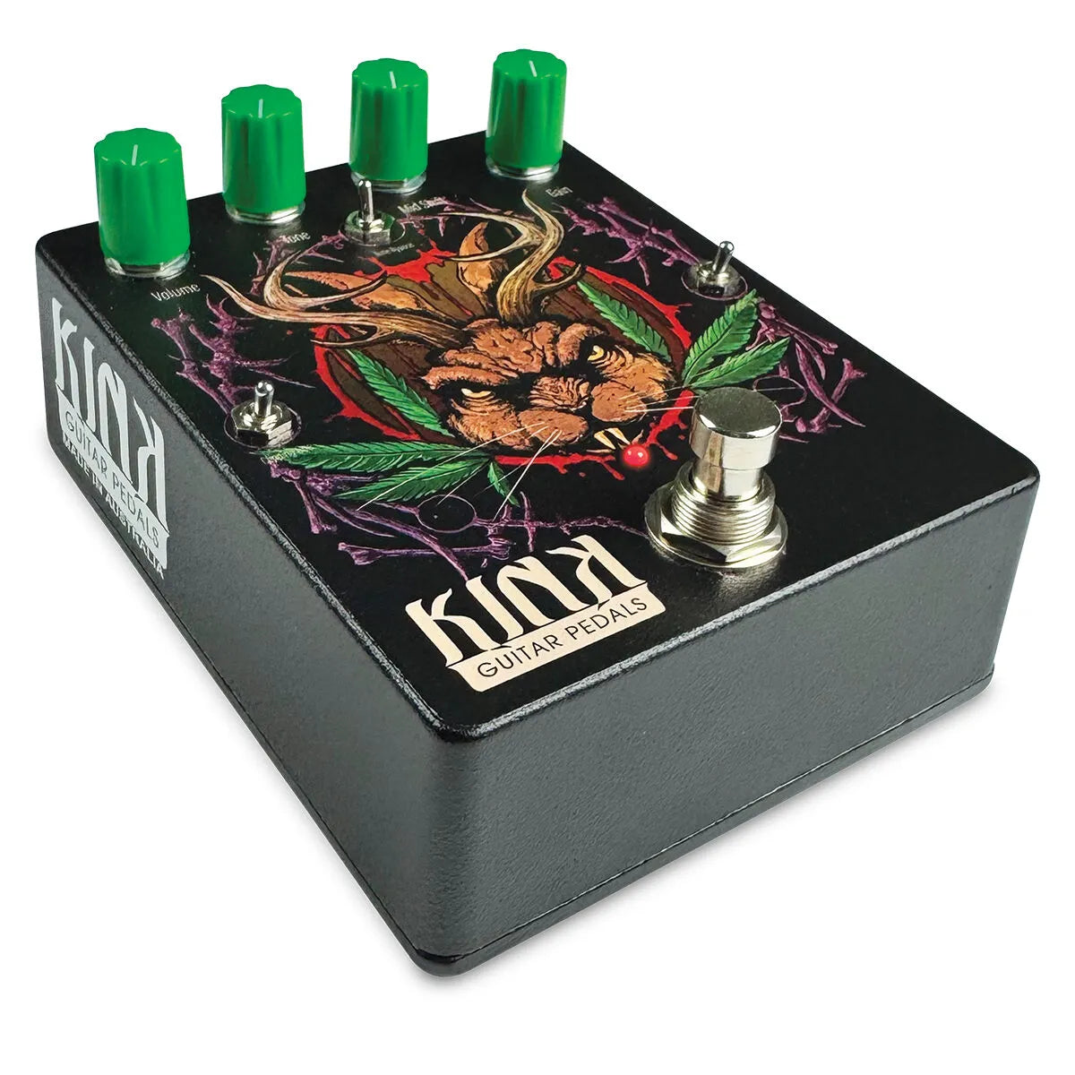 Kink Jackalope Fuzz Pedal - Versatile Tone Control, Dual Clipping Options, Mid Frequency Control, Bypass Switch, 1590BB2 Enclosure, 9V Power Supply — view 2