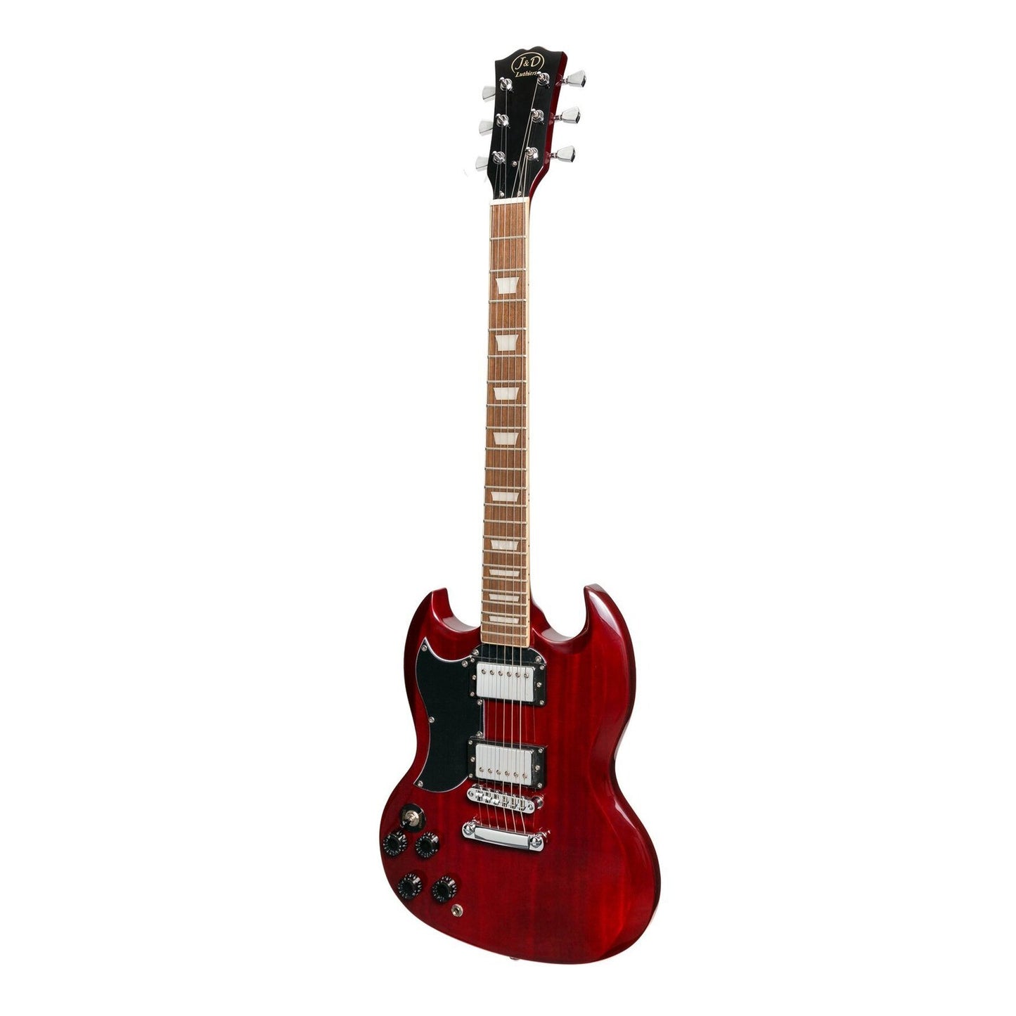 J&D Luthiers Left Handed SG Style Electric Guitar (Cherry)