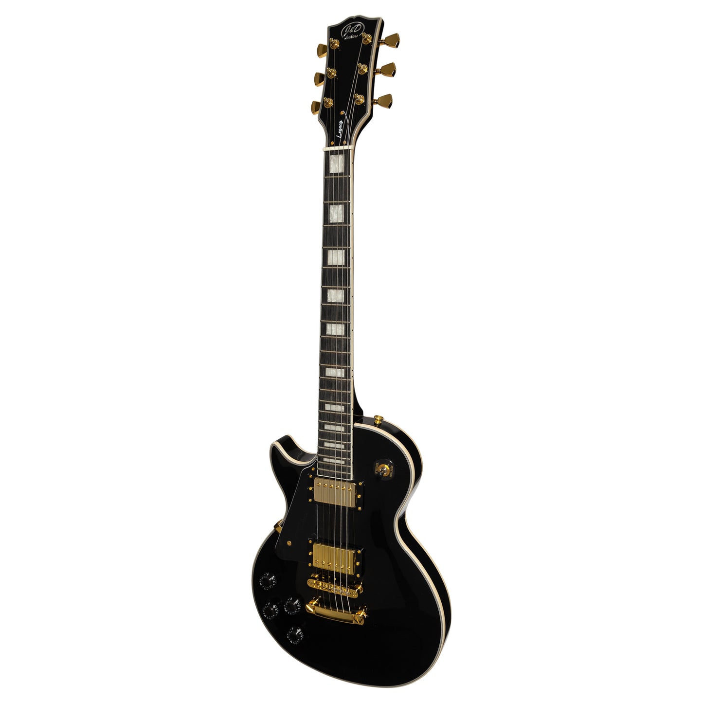 J&D Luthiers LP Custom-Style Left Handed Electric Guitar Black