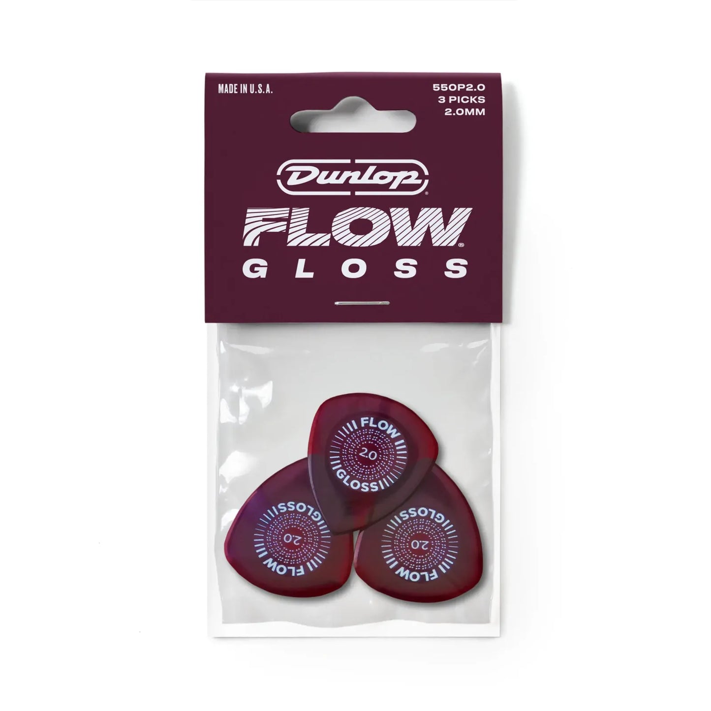 Jim Dunlop Flow Gloss 2.0mm Players Pack - Guitar Picks 3-Pack