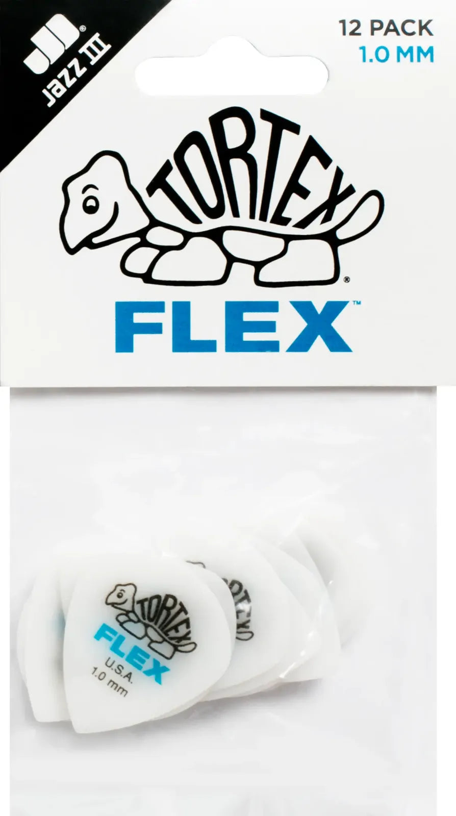 Jim Dunlop Tortex Flex 1.0mm Jazz III Guitar Picks