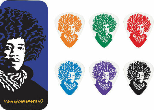Jim Dunlop John Van Hamersveld Jimi Hendrix Heavy Gauge Guitar Pick Tin *NEW*
