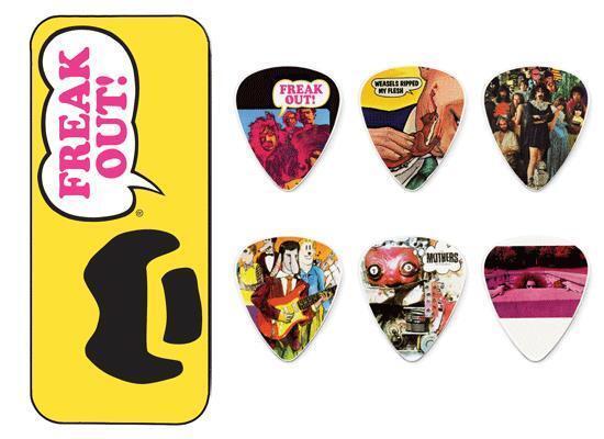 Jim Dunlop Frank Zappa Yellow Pick Tin + 6 x Tortex Medium Guitar Picks *NEW*