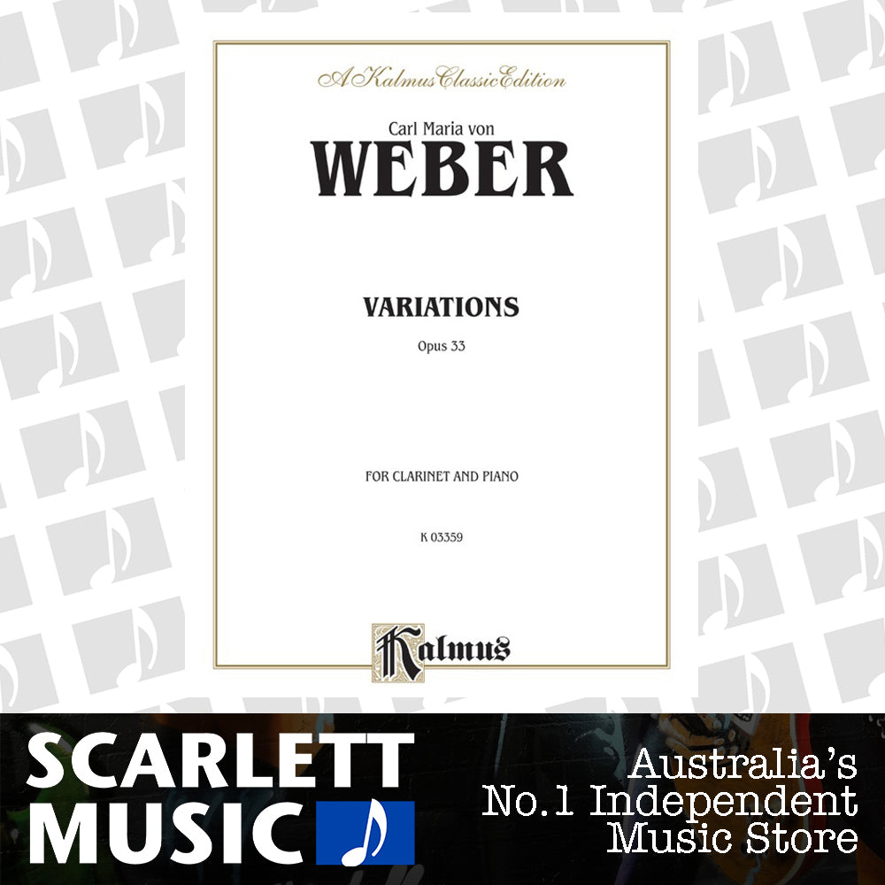 Variations Op 33 for Clarinet and Piano Sheet Music — view 2