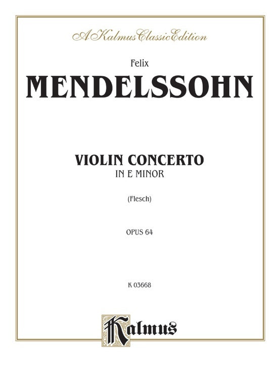 Concerto Op 64 E Min Violin/Piano