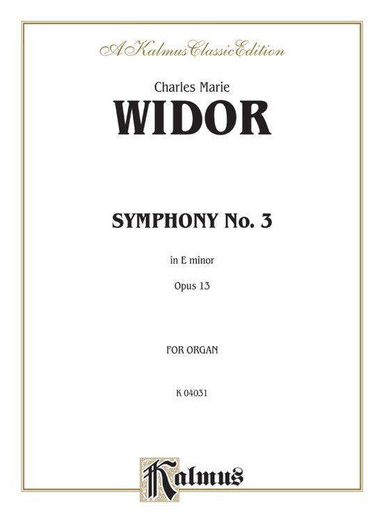 Symphony No 3 in E Minor - Piano and Organ Sheet Music