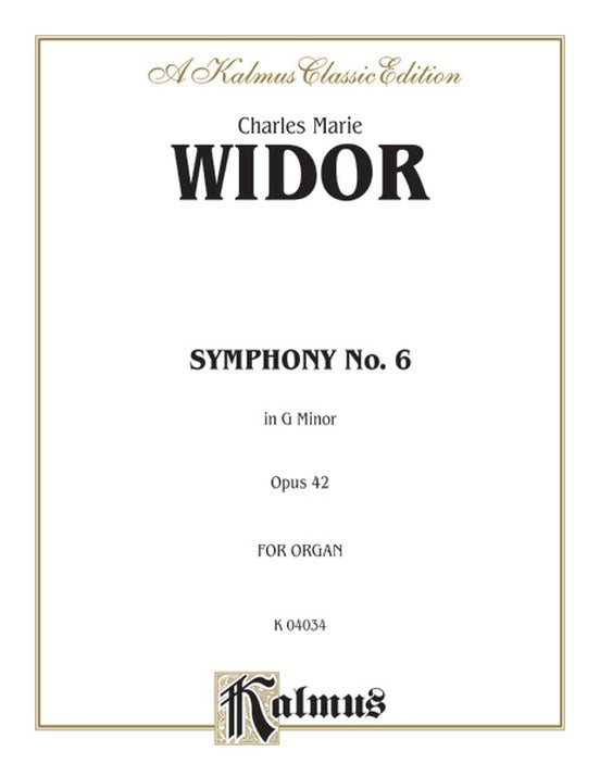 Symphony No 6 G Minor Op 42 - Piano & Organ Sheet Music
