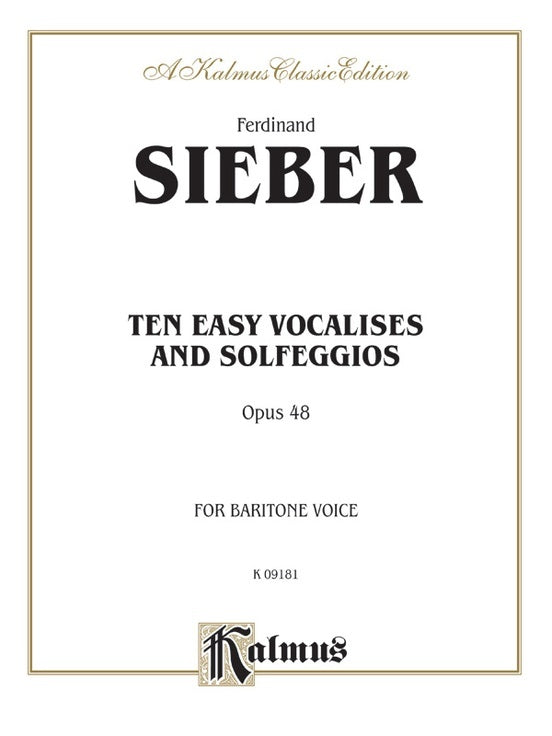 Vocalises 10 for Baritone Op. 48 Sheet Music