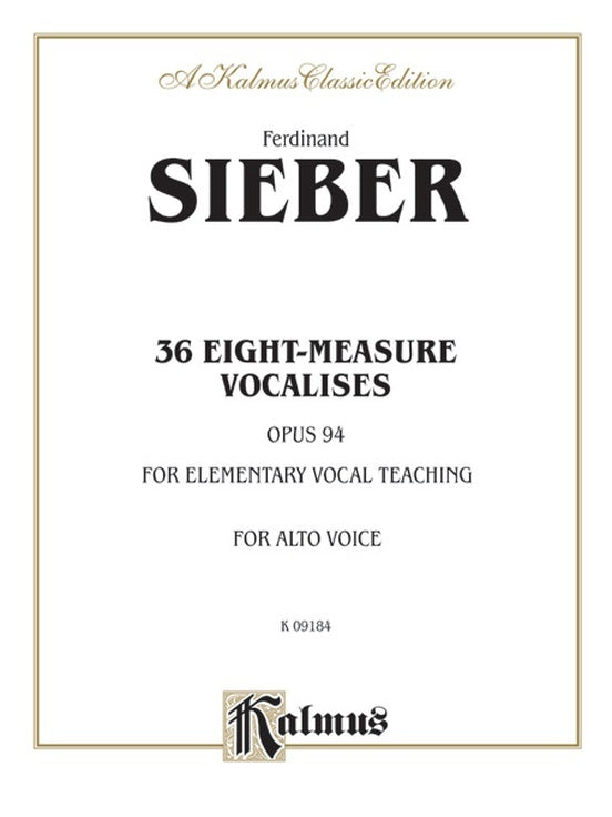 36 8 Measure Vocalises Op 94 for Alto