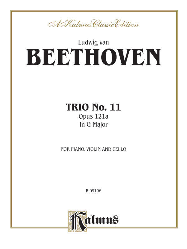 Beethoven Piano Trio No 11 Op 121a in G - Chamber Sheet Music for Violin, Cello, and Piano