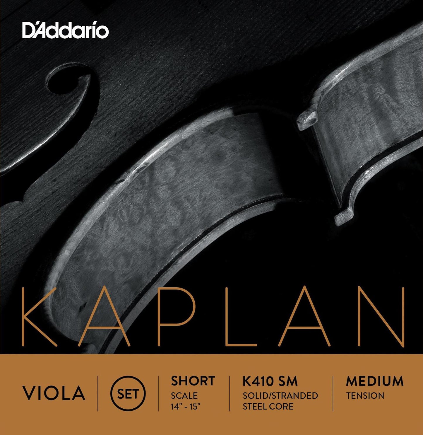 D'Addario Kaplan Viola String Set, Short Scale, Medium Tension