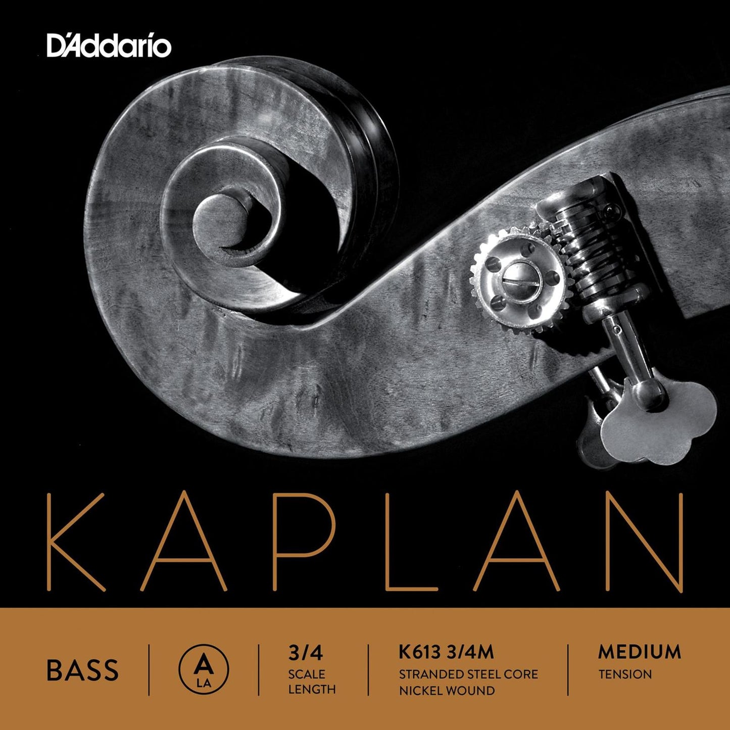 D'Addario Kaplan Bass Single A String, 3/4 Scale, Medium Tension