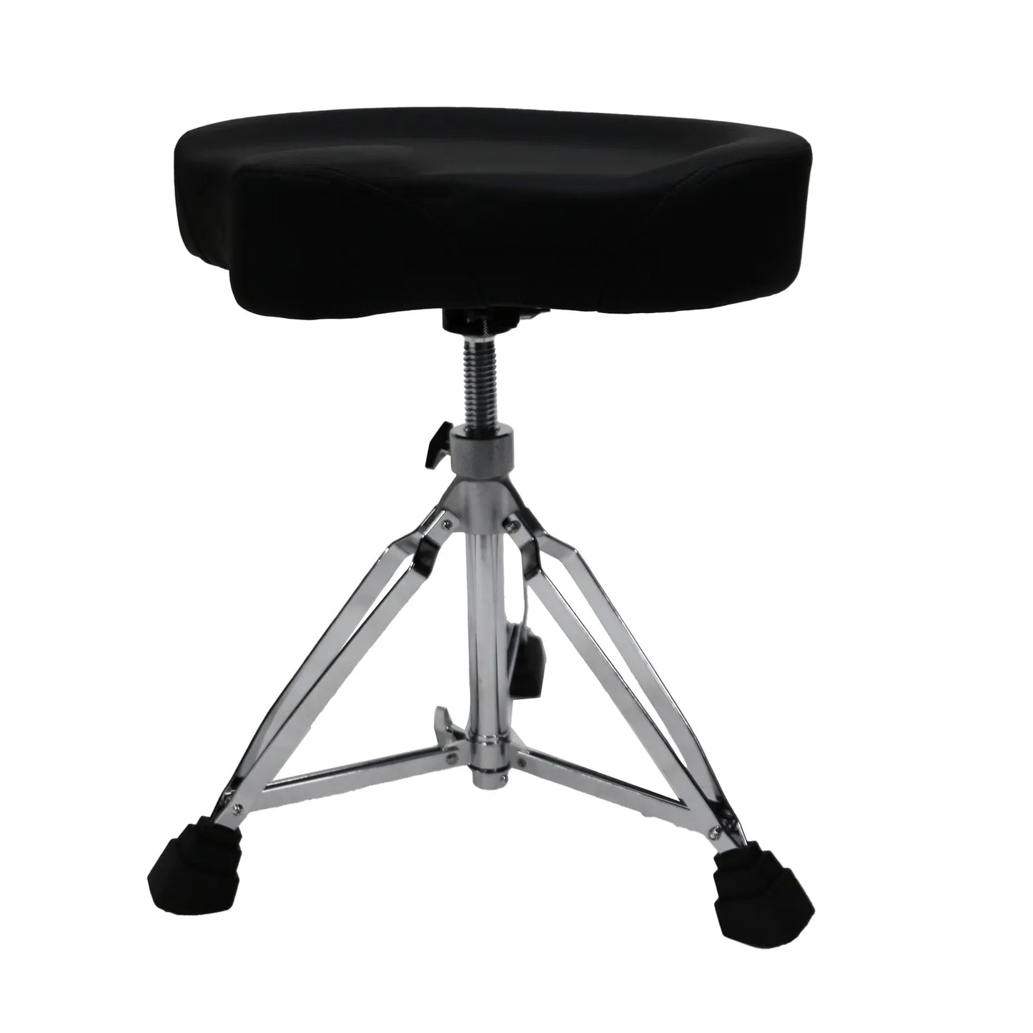 Kahzan Deluxe Motorcycle Shaped Drum Throne Chrome with Double Braced Legs and Swivel Height Adjustment