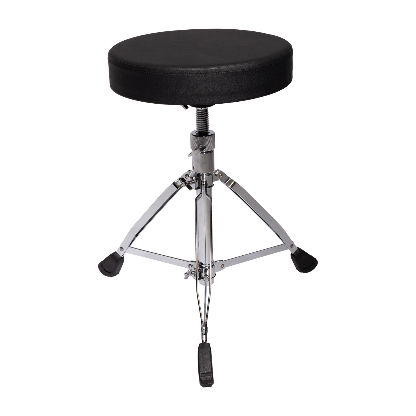 Kahzan Heavy Duty Drum Throne with Chrome Finish, Collapsible Double Braced Legs, Non-Slip Rubber Feet, Swivel Height Adjustment