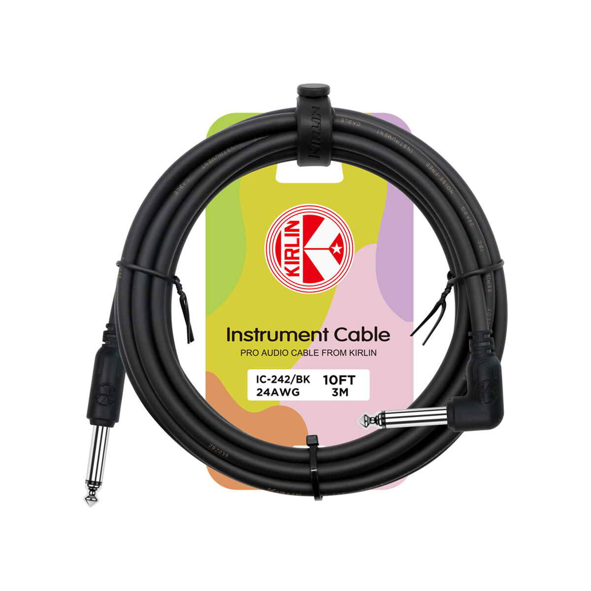 Kirlin Entry 24 Instrument Cable RA to Straight Black 10FT KIC242BK-10 — view 3