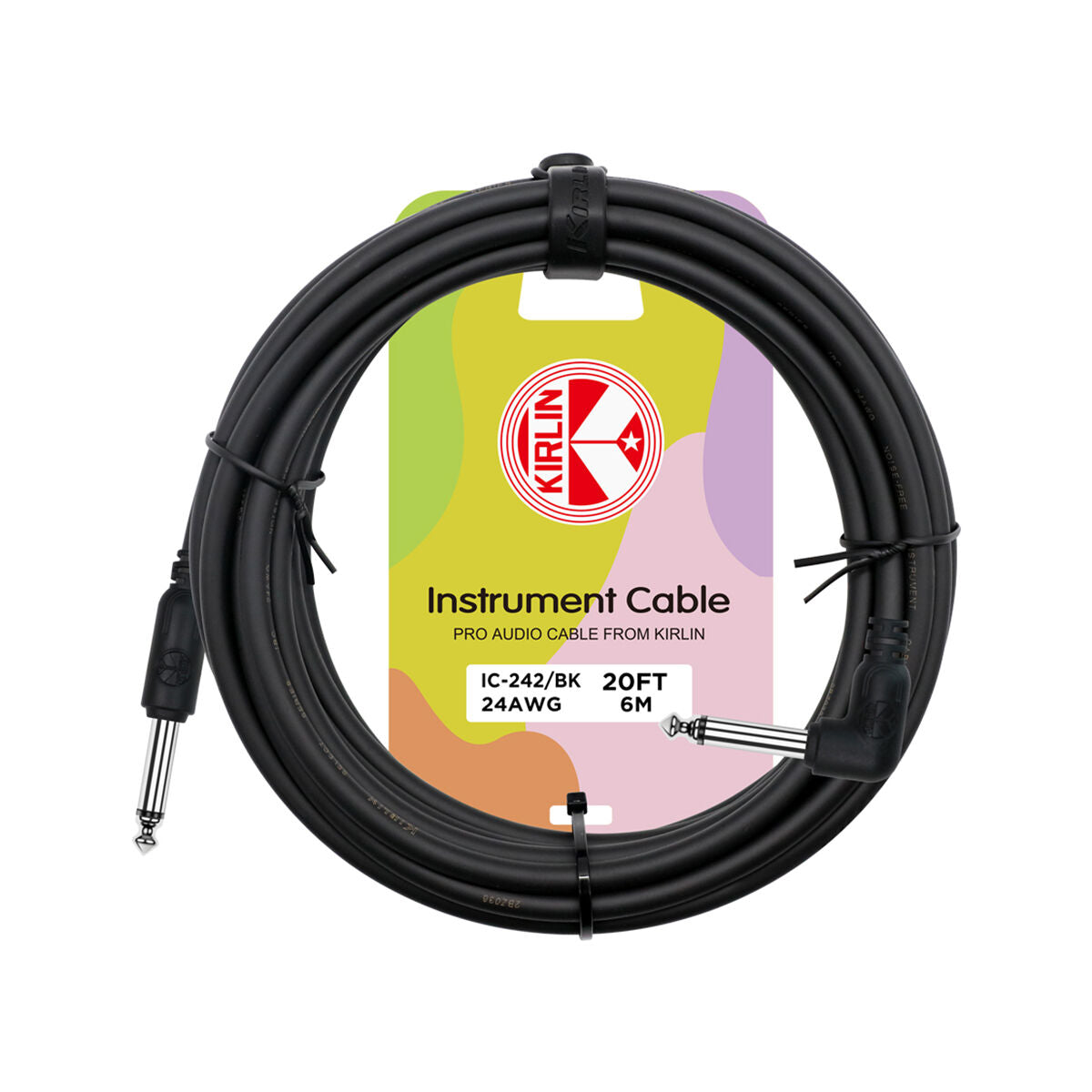 Kirlin Entry 24 Instrument Cable RA to Straight Black 20FT KIC242BK-20 — view 3