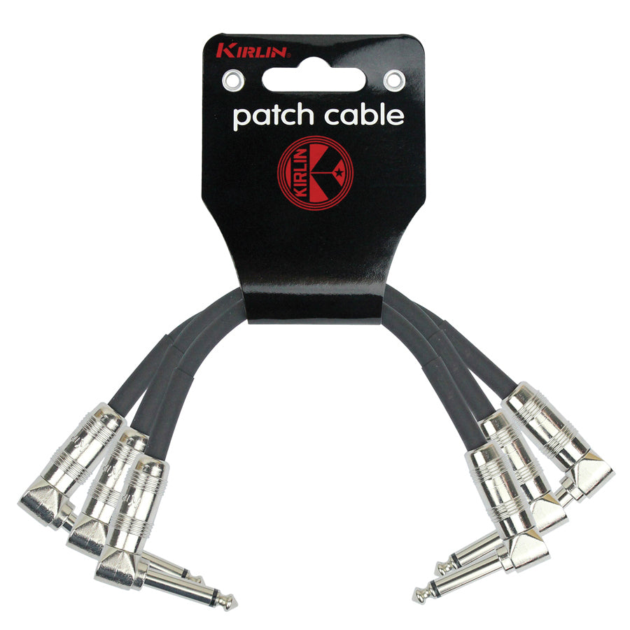 Kirlin Patch Cable 3-Pack 1Ft Right Angle Mono Plug - CCAM Shielding, PVC Jacket — view 2