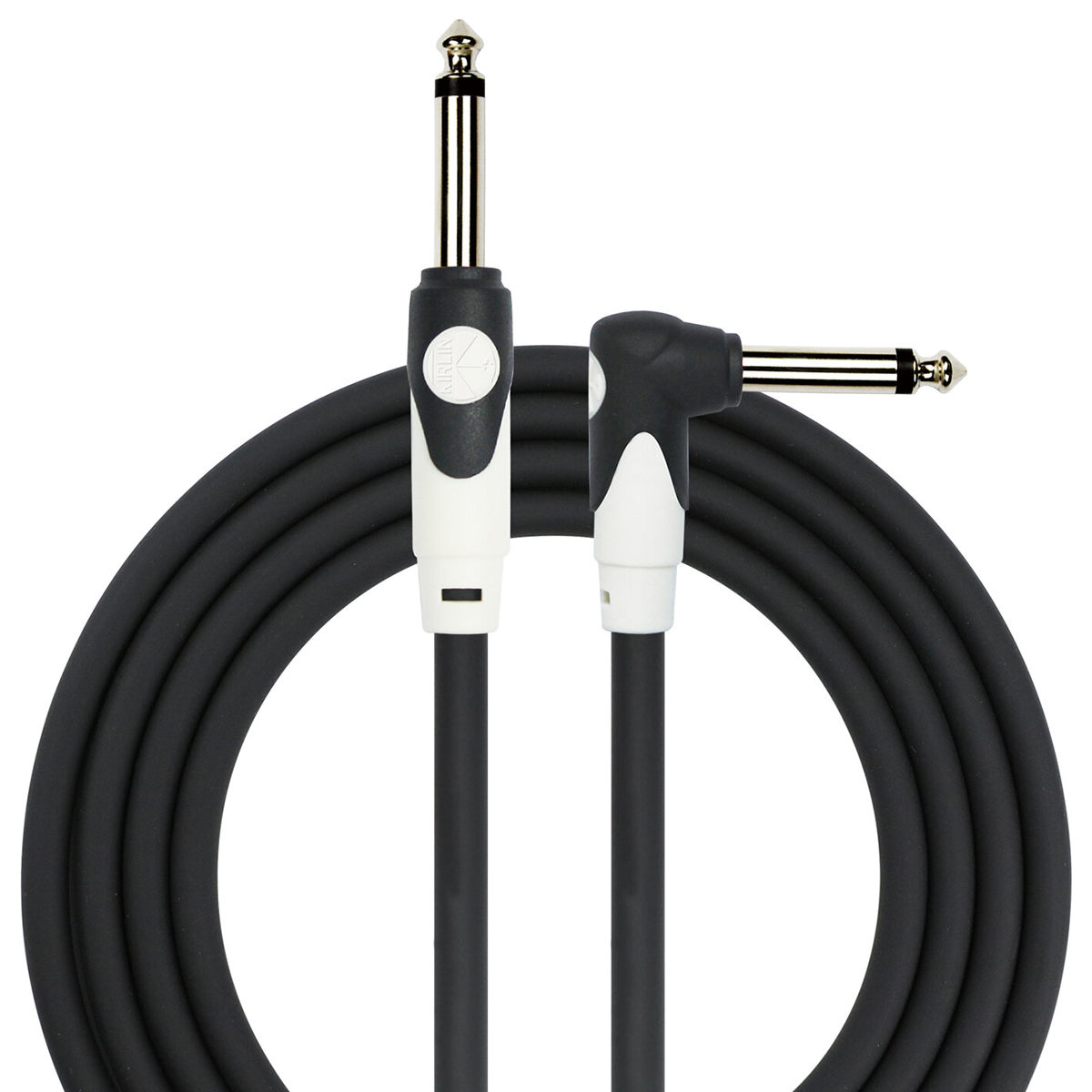 Kirlin 10FT LightGear Instrument Cable RA to Straight 1/4" Mono Plug KLGI202BK-10