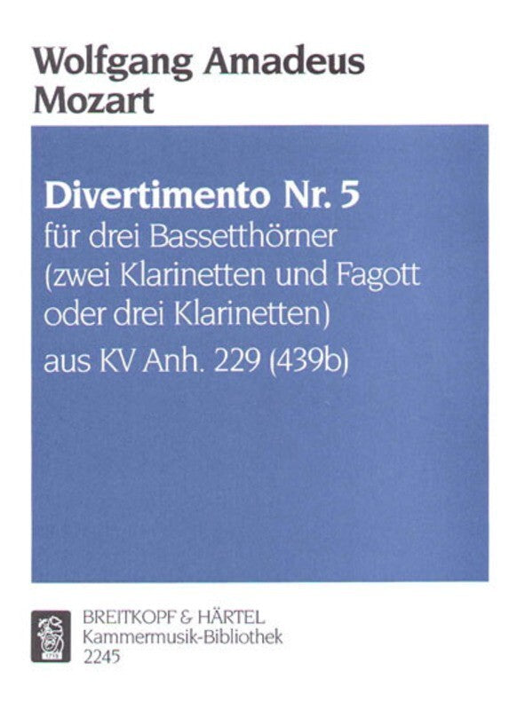 Divertimento No 5 K 439B Anh 229 Cla
