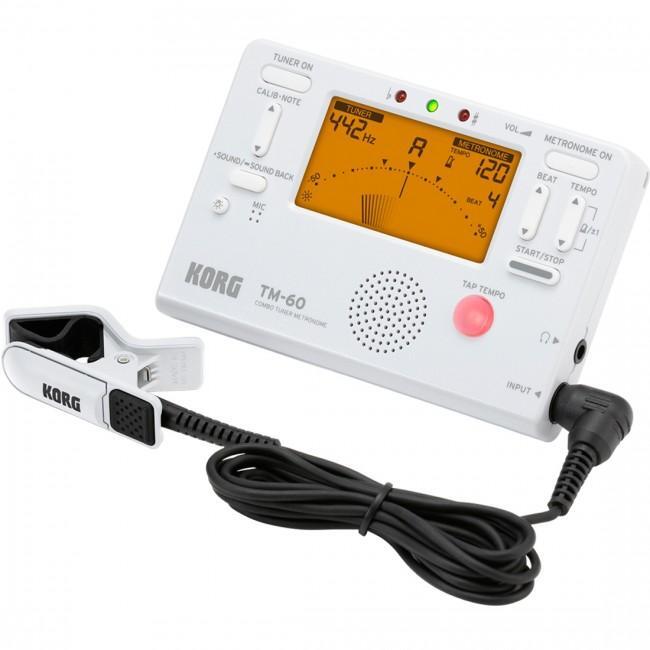 Korg TM-60C Advanced Tuner Combo w' Contact Mic White