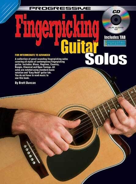 Progressive Fingerpicking Guitar Solos Book with CD