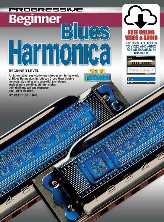 Progressive Beginner Blues Harmonica Book with Online Video & Audio Access