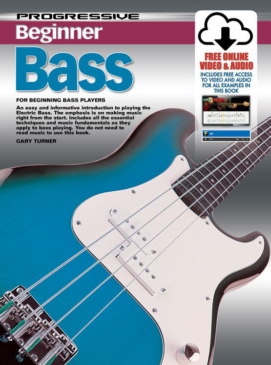 Progressive Beginner Bass Book with Online Video & Audio