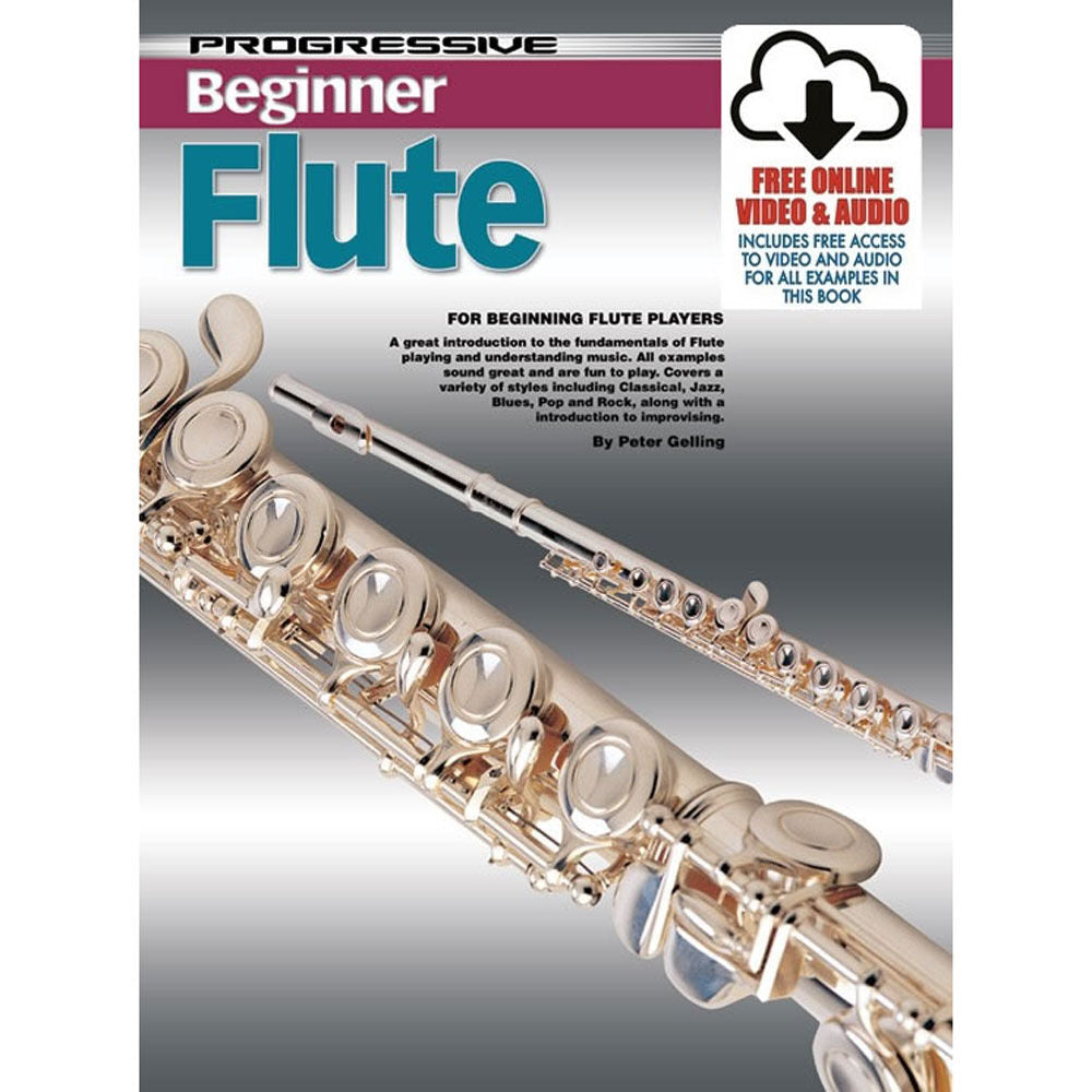 Progressive Beginner Flute Book with Online Video & Audio