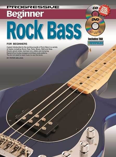 Progressive Beginner Rock Bass Book with CD and DVD