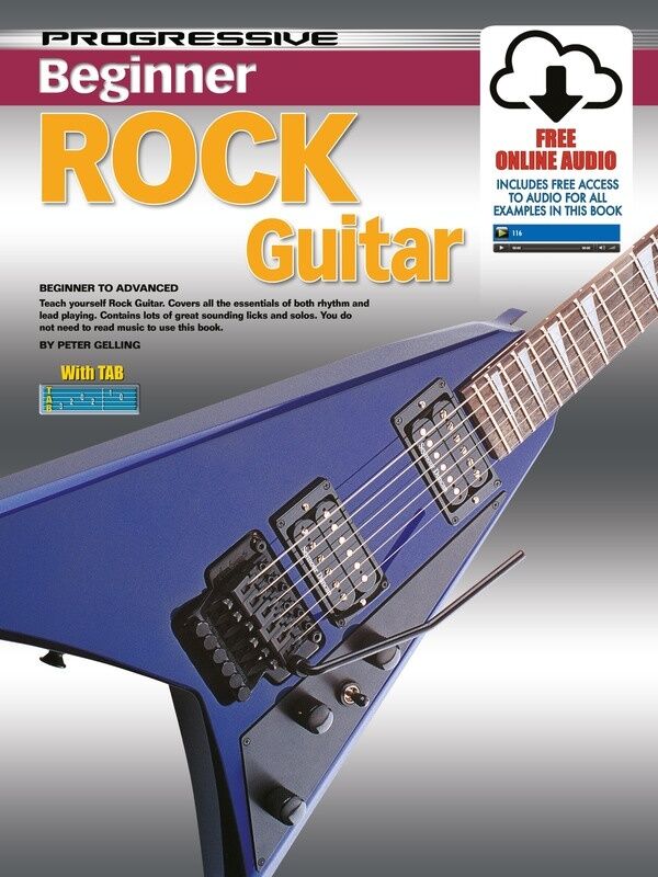 Progressive Beginner Rock Guitar Book with Online Audio Access