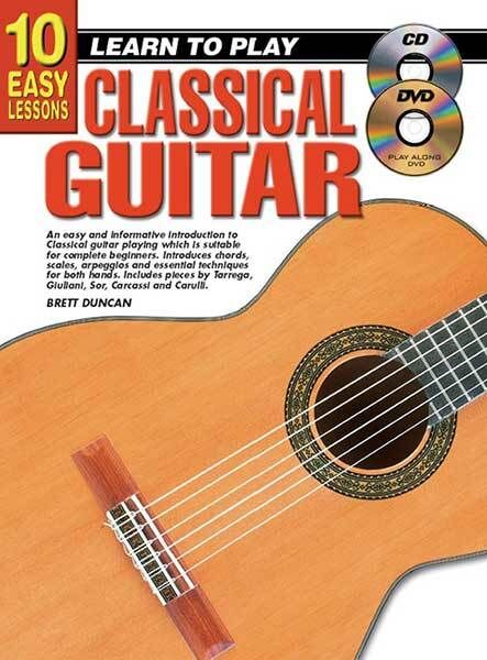 10 Easy Lessons Learn to Play Classical Guitar Book with CD and DVD