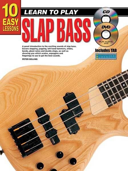 10 Easy Lessons Learn to Play Slap Bass Book with CD and DVD