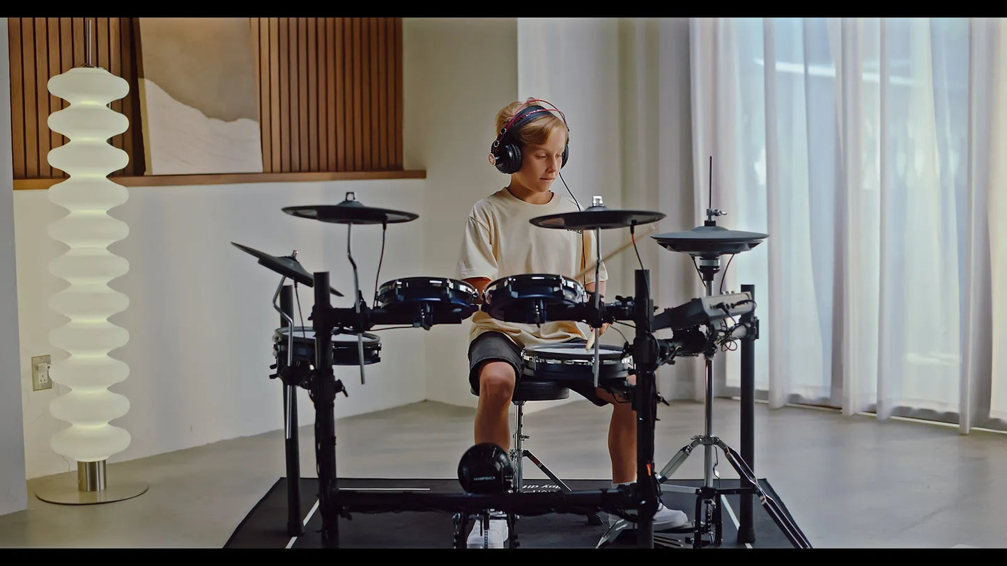 Kahzan ACE360 Electronic Drum Kit with DSP-5202 Module, 918 Voices, 72 Drum Kits, Bluetooth, Mesh Pads, Adjustable Rack — view 4