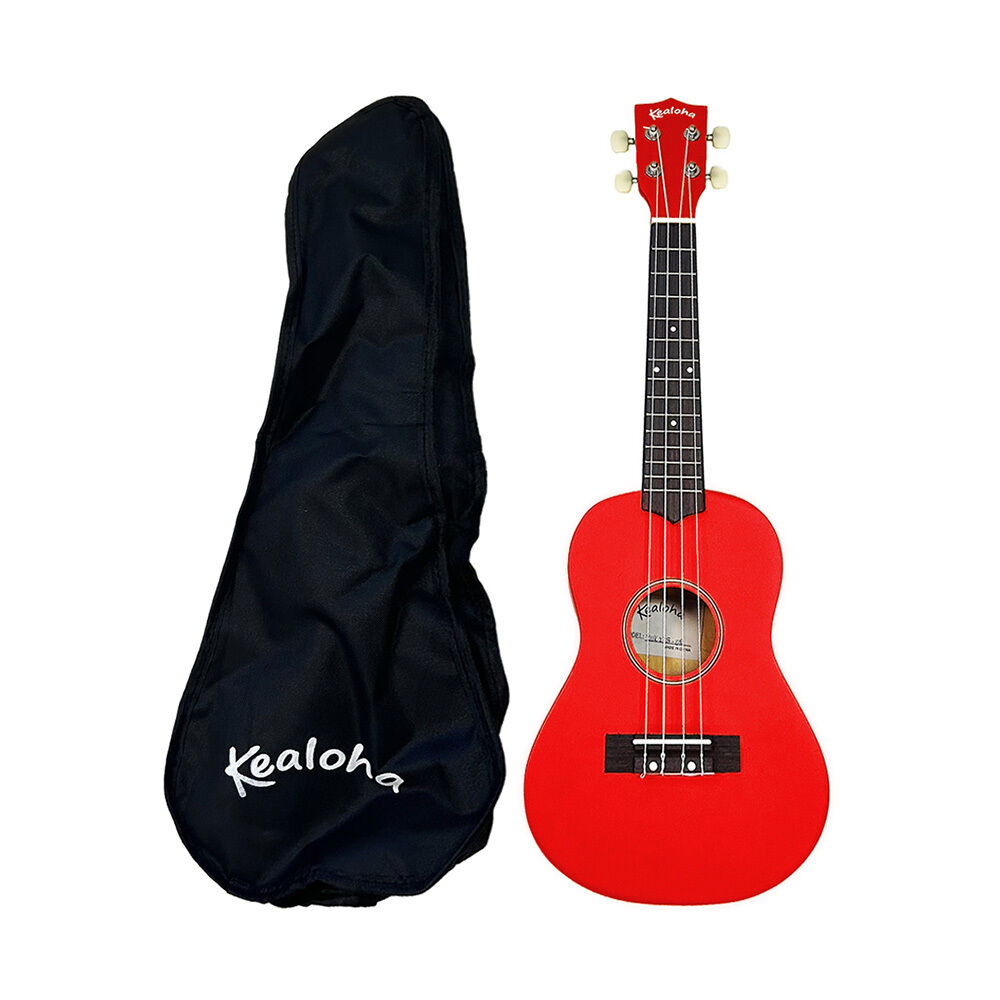 Kealoha Wooden Coloured Series Concert Ukulele with Bag - Red Satin Finish — view 2