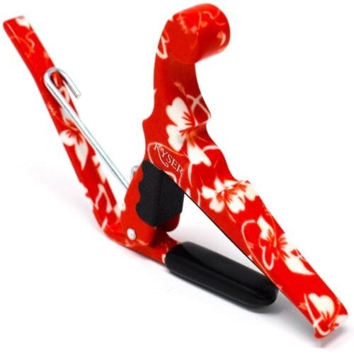 Kyser Quick-Change Capo for Ukulele - Red Hibiscus