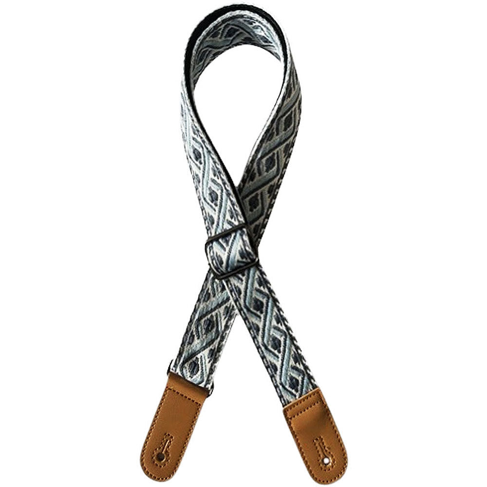 Kealoha 1.5" Embroidered Ukulele Strap Mexican Aztec Pattern V5 Brown Ends