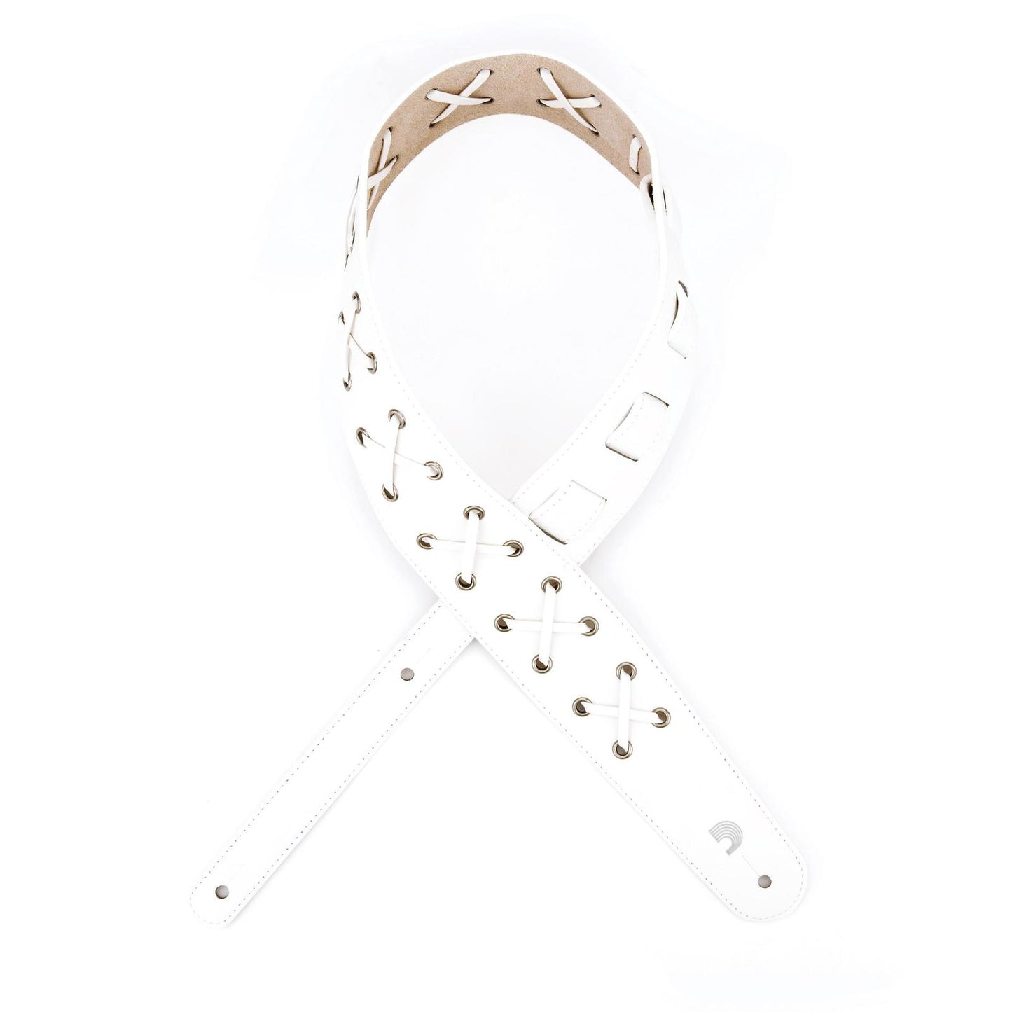 Laced Guitar Strap, White - by D'Addario