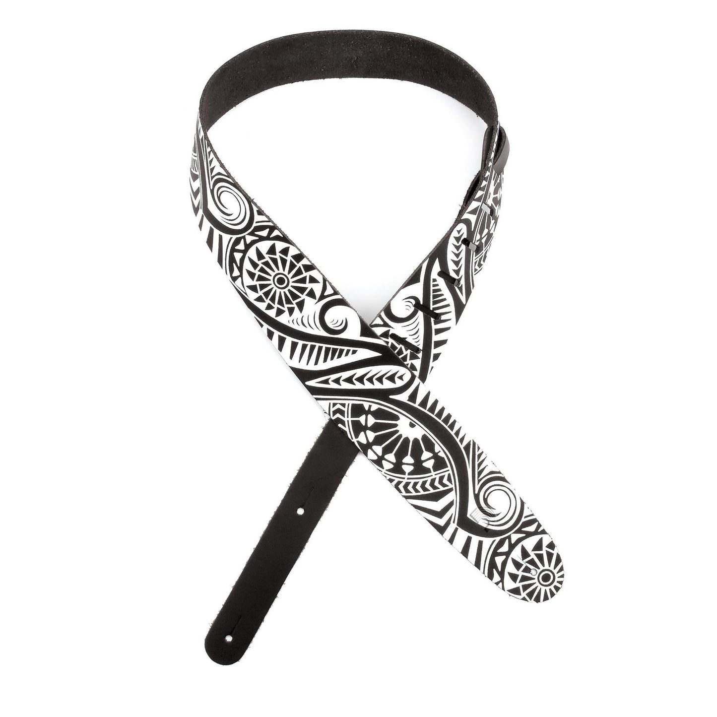 Leather Guitar Strap, Tribal Tattoo Art, by D'Addario