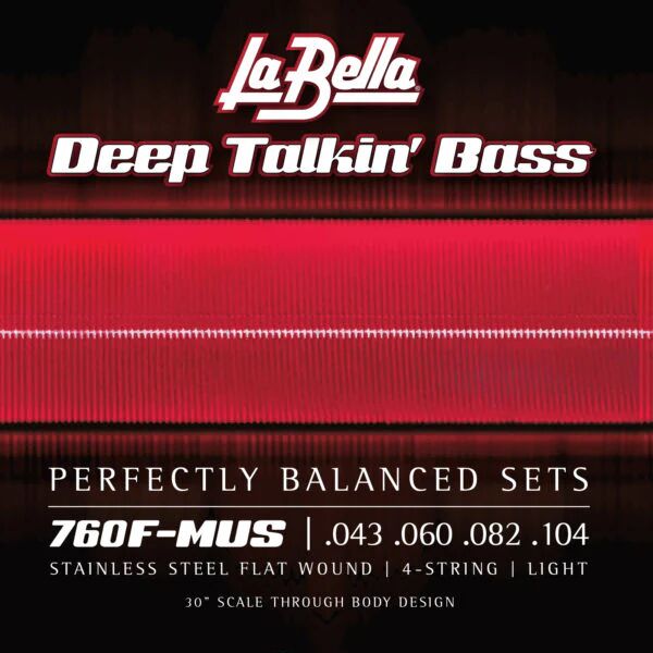 La Bella 760F-MUS Stang Stainless Steel Flat Wound Bass Strings 43-104
