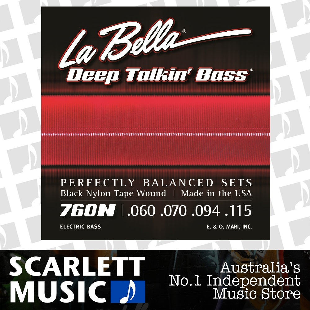 La Bella 760N Black Nylon Tape Wound Bass Strings 60-115 — view 2