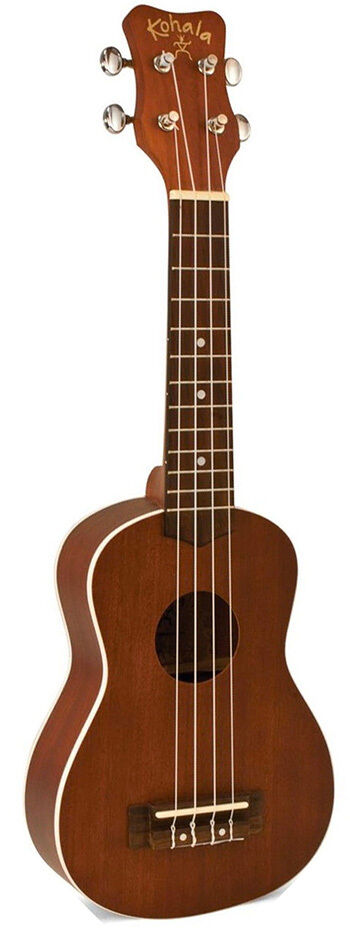 Kohala Akamai Series Soprano Ukulele - Natural Satin Finish, Eastern Mahogany, Geared Tuners, Rosewood Fingerboard, Aquila Strings