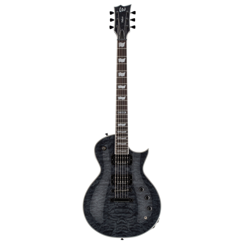 LTD EC-1000 Piezo QM Electric Guitar See Thru Black — view 3