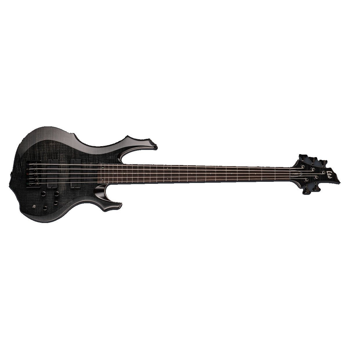 ESP LTD F-1005 Bass Guitar 5-String Flamed Maple See Thru Black w/ Fishmans - LF-1005FMSTBLK