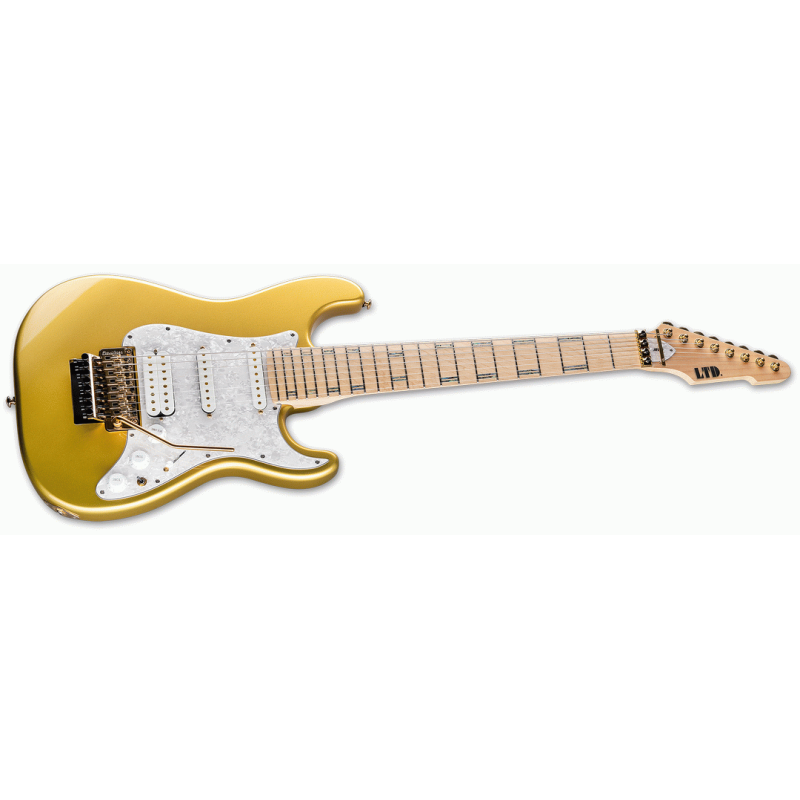 ESP LTD Javier Reyes JRV-8 8-String Guitar Metallic Gold with Hardshell Case — view 3